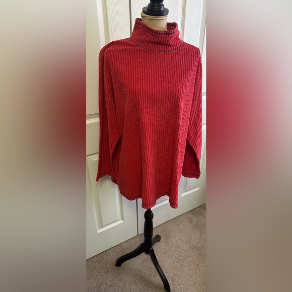 Hanes Sweaters - Hanes Signature Collection Bold Red Women's Turtleneck Sweater
